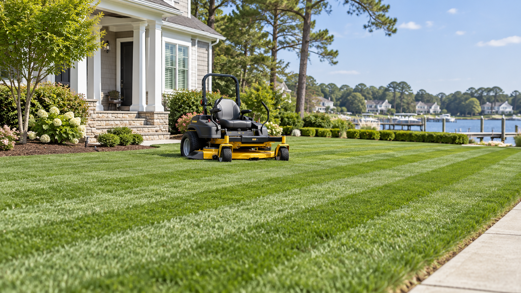 Lawn mowing service illustration